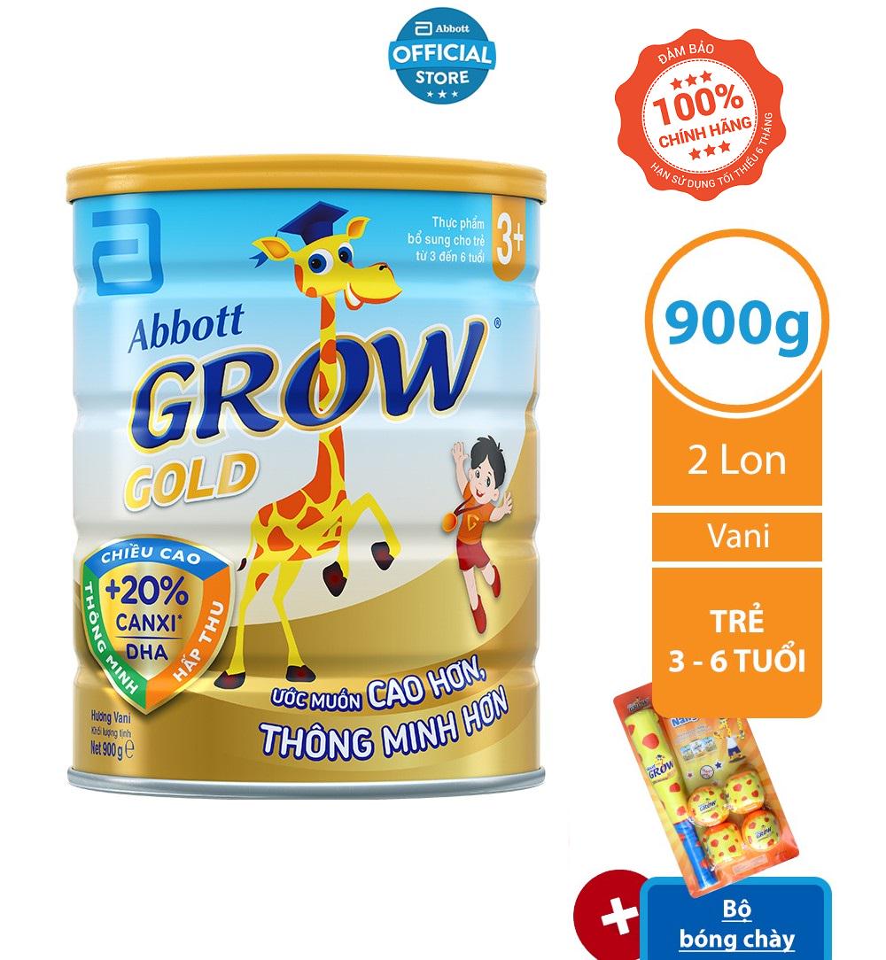 Bộ 02 Lon Sữa Bột Abbott Grow Gold 3+ 900g/lon